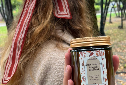 Premium, φυτικά κεριά με cottagecore αισθητική